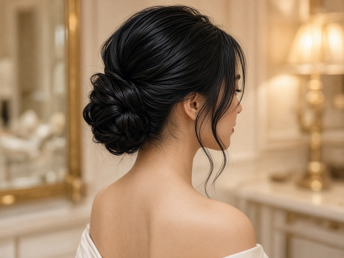 夜会巻きのヘアセット